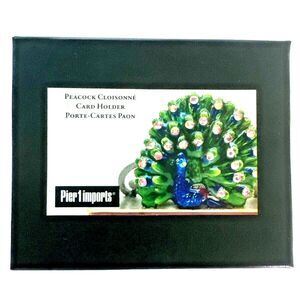 Pier 1 Imports Peacock Cloisonne Card‎ Holder